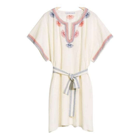 & Other Stories x TOMS Embroidered Tie-waist Shift Dress Bohemian Women's US 10 - Picture 4 of 12